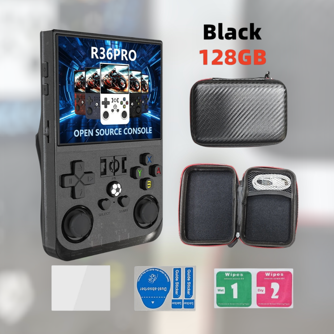 BOLT Retro Adventure Handheld Gaming Console™ R36Pro Includes: