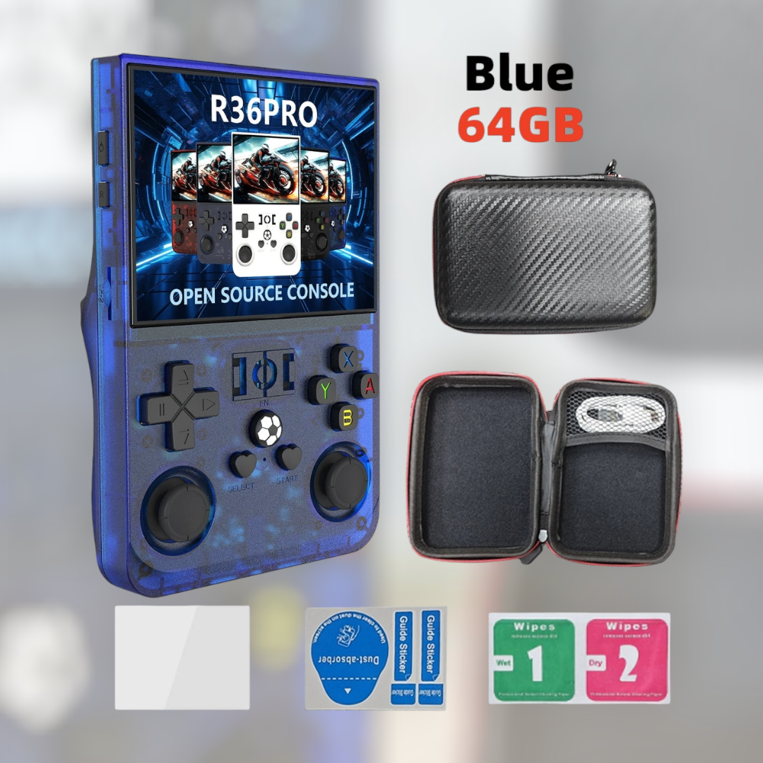 BOLT Retro Adventure Handheld Gaming Console™ R36Pro Includes: