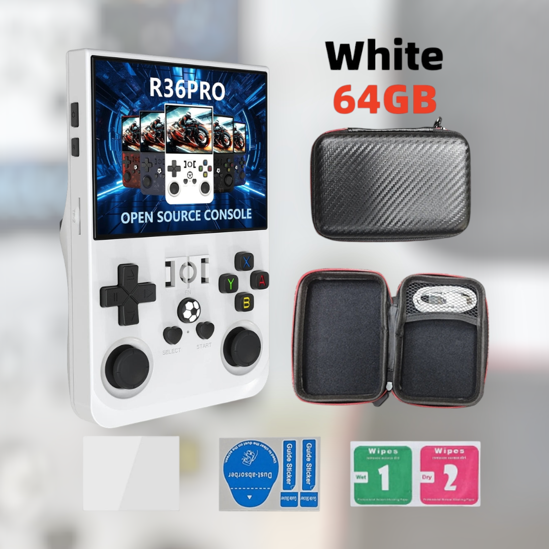BOLT Retro Adventure Handheld Gaming Console™ R36Pro Includes: